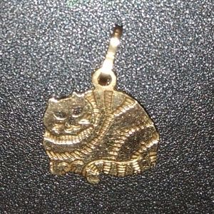 14k Gold Cat Charm